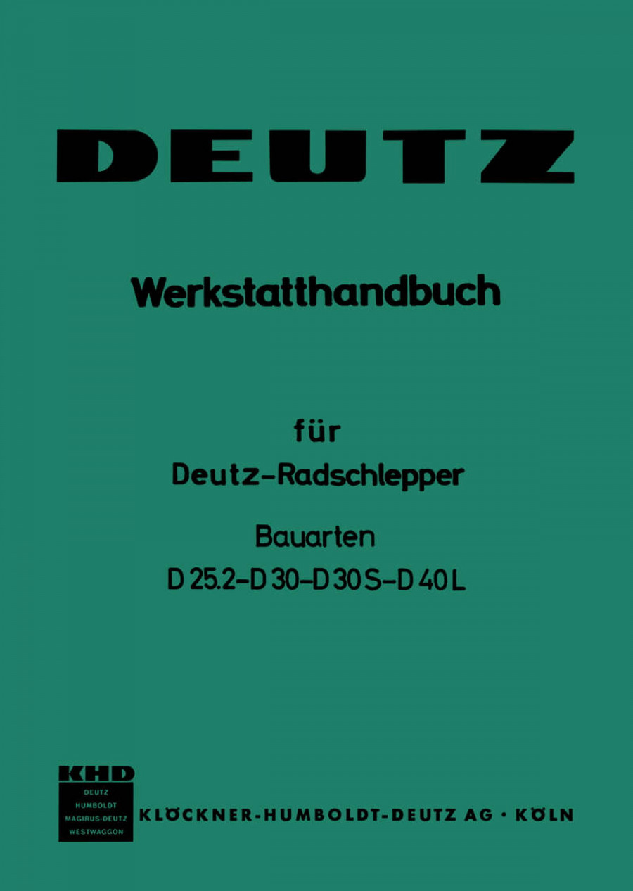 Deutz Radschlepper Reparaturanleitung