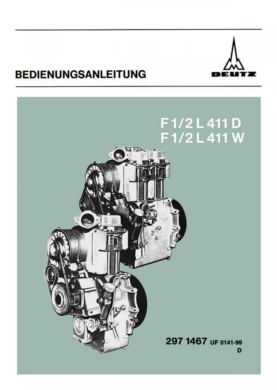 Deutz F1/2L411D und F1/2L411W Motor Betriebsanleitung