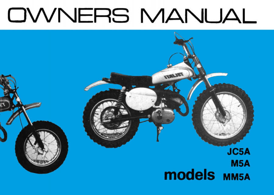 Italjet JC5A, M5A, MM5A Owner's Manual