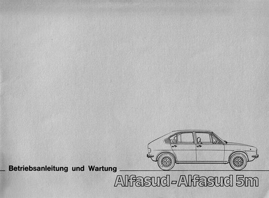 Alfa Romeo Alfasud und Alfasud 5m Betriebsanleitung