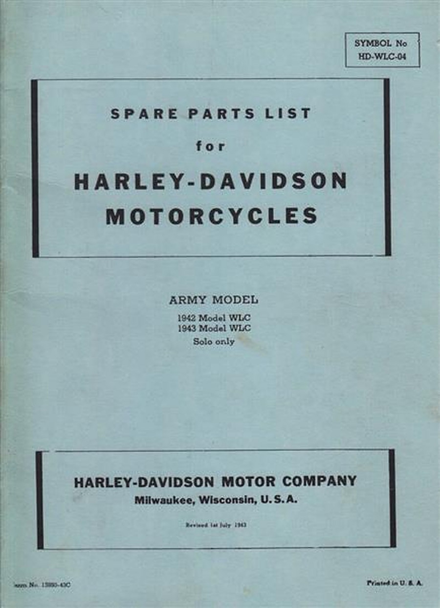 Harley-Davidson WLC Armee-Modell 1942/43 Spare Parts List