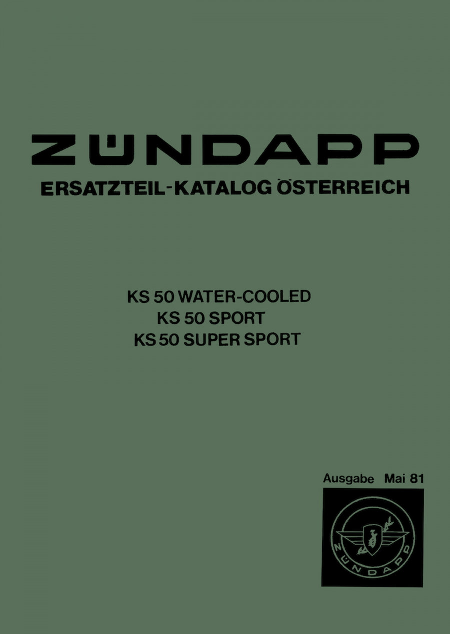 Zündapp KS50 Modelle Ersatzteil-Katalog für Österreich