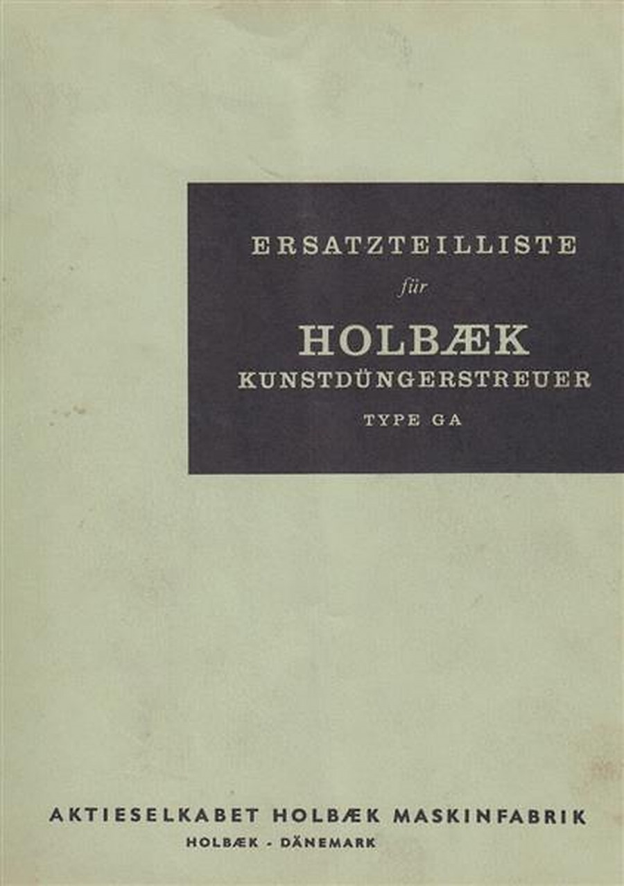 Holbaek Type GA Kunstdüngerstreuer Ersatzteilliste