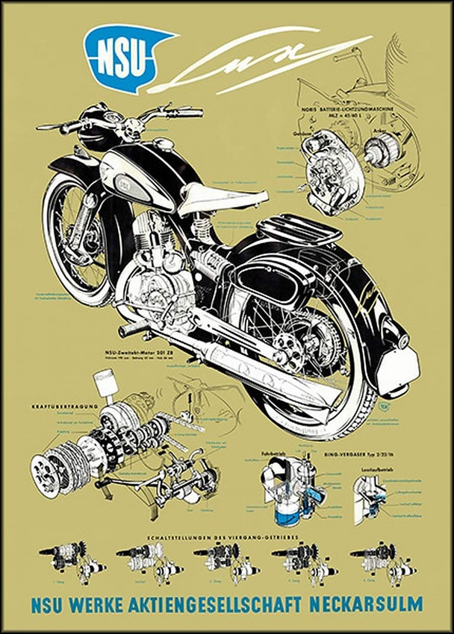 NSU Lux Motorrad Poster