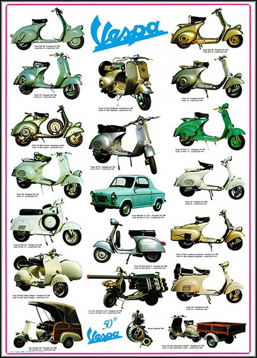Vespa Modelle Poster