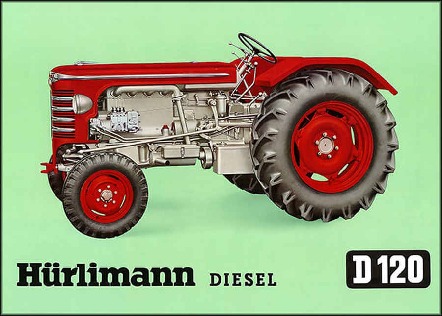 Hürlimann D120 Traktor Poster