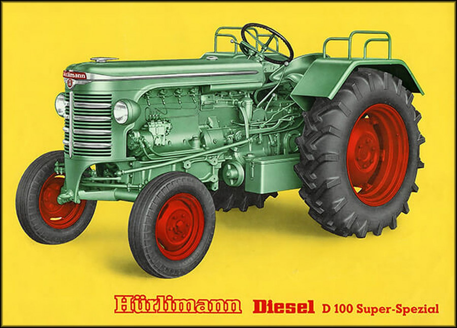 Hürlimann D100 Super-Special Traktor Poster