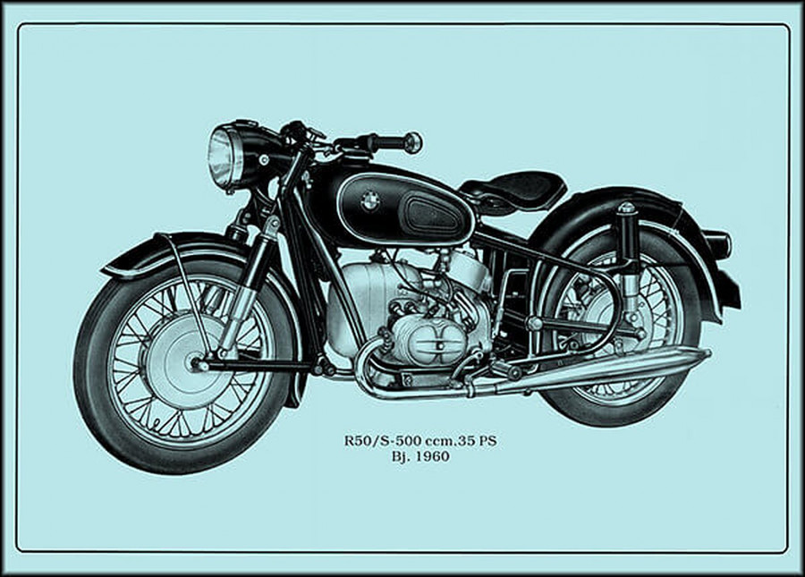 BMW R50/S Motorrad Poster