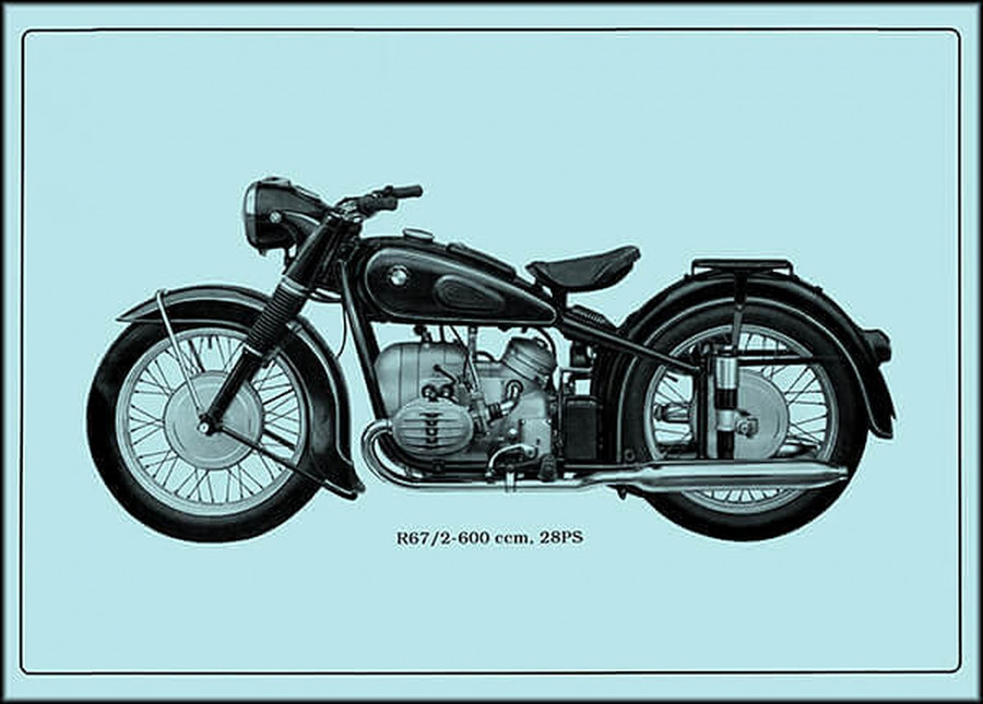 BMW R67/2 Motorrad Poster