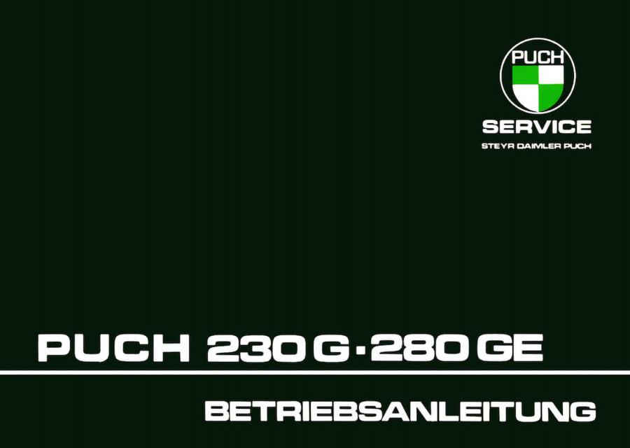 Puch G 230G und 280GE Betriebsanleitung