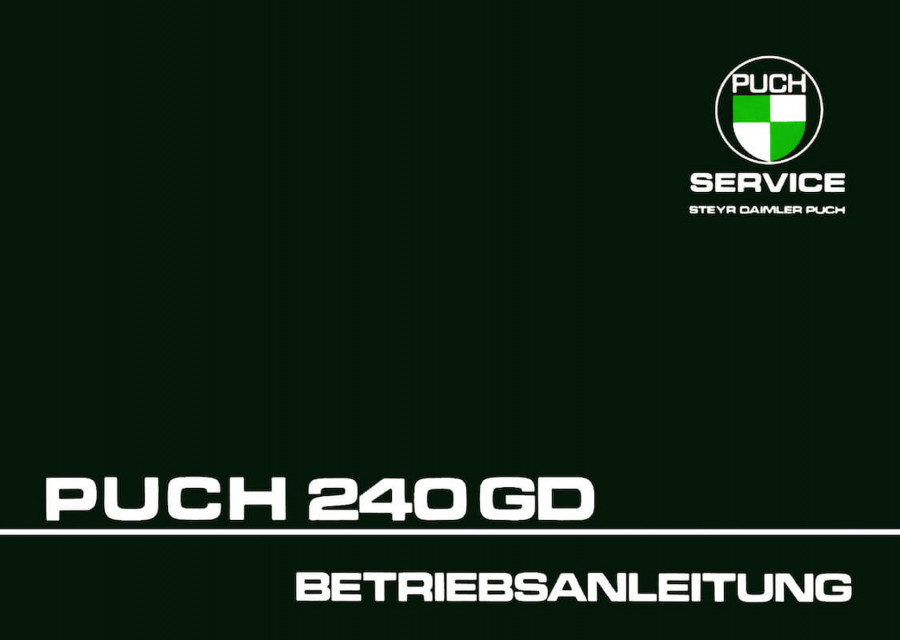 Puch G 240GD Betriebsanleitung