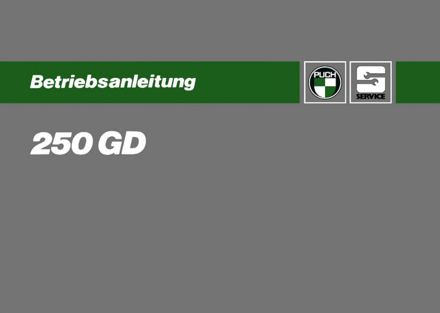 Puch G 250GD Betriebsanleitung