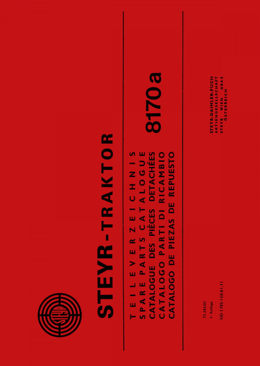 Steyr 8170a Traktor Ersatzteilkatalog