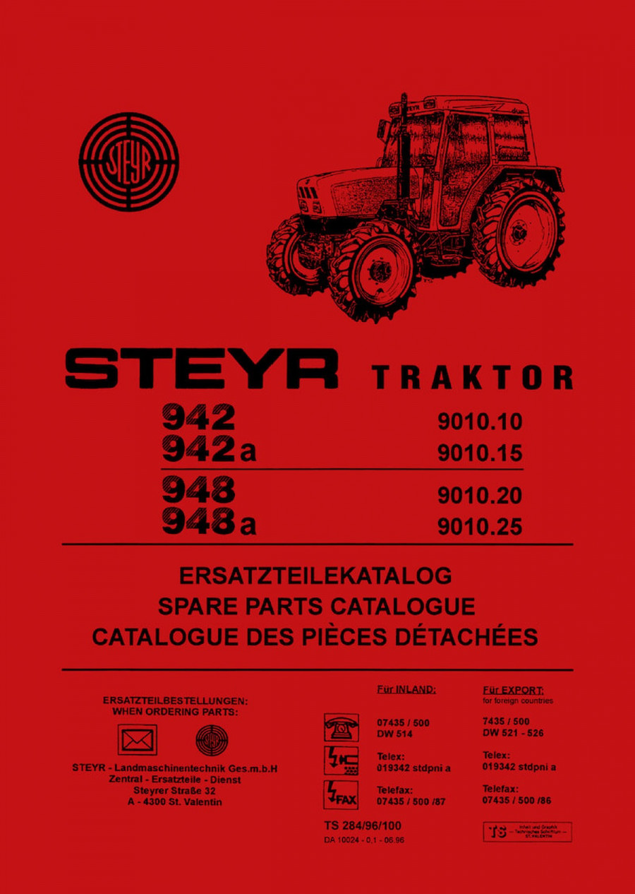 Steyr 942 942a 948 948a Traktor Ersatzteilkatalog