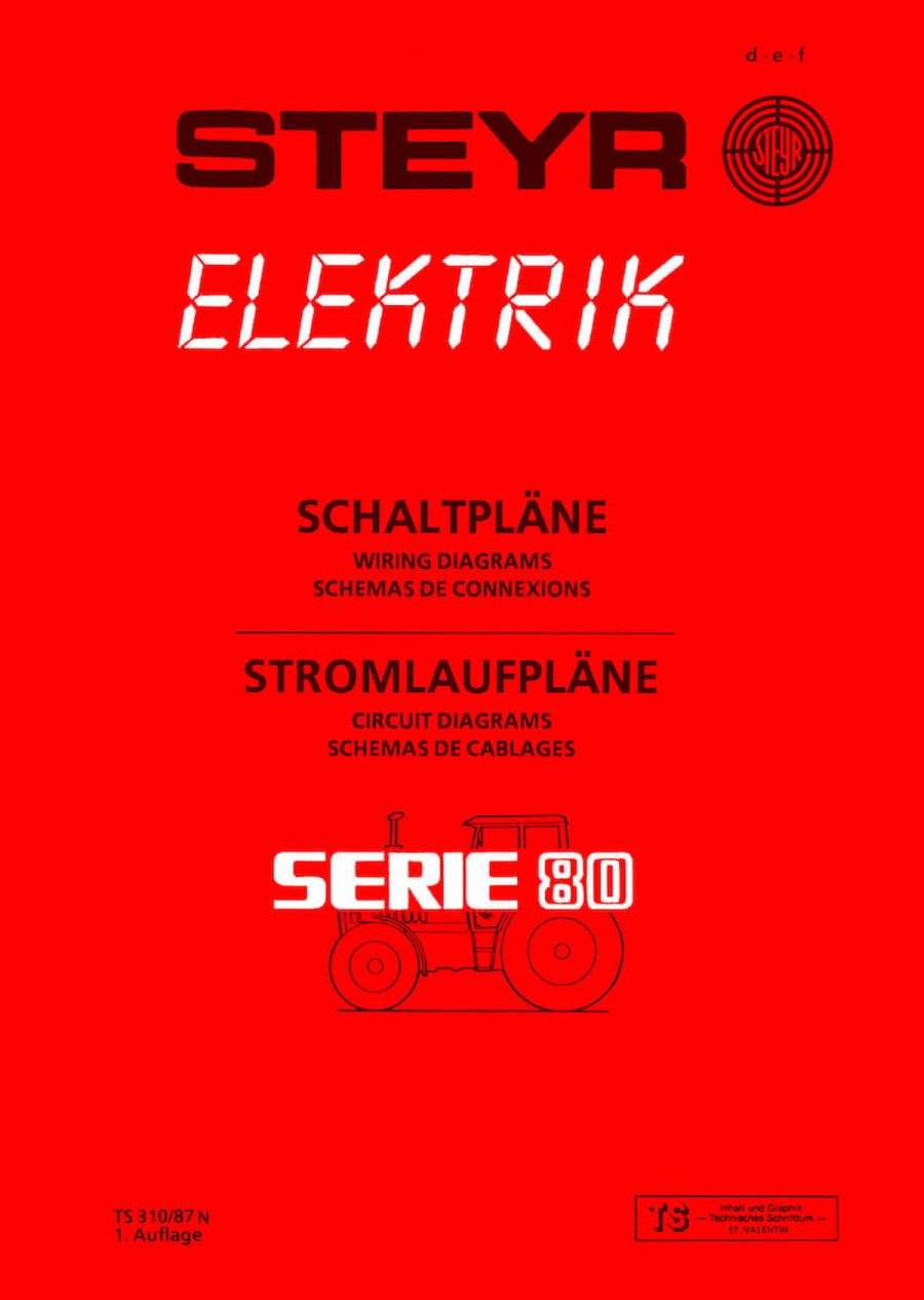 Steyr Serie 80 Elektrik Schaltpläne und Stromlaufpläne