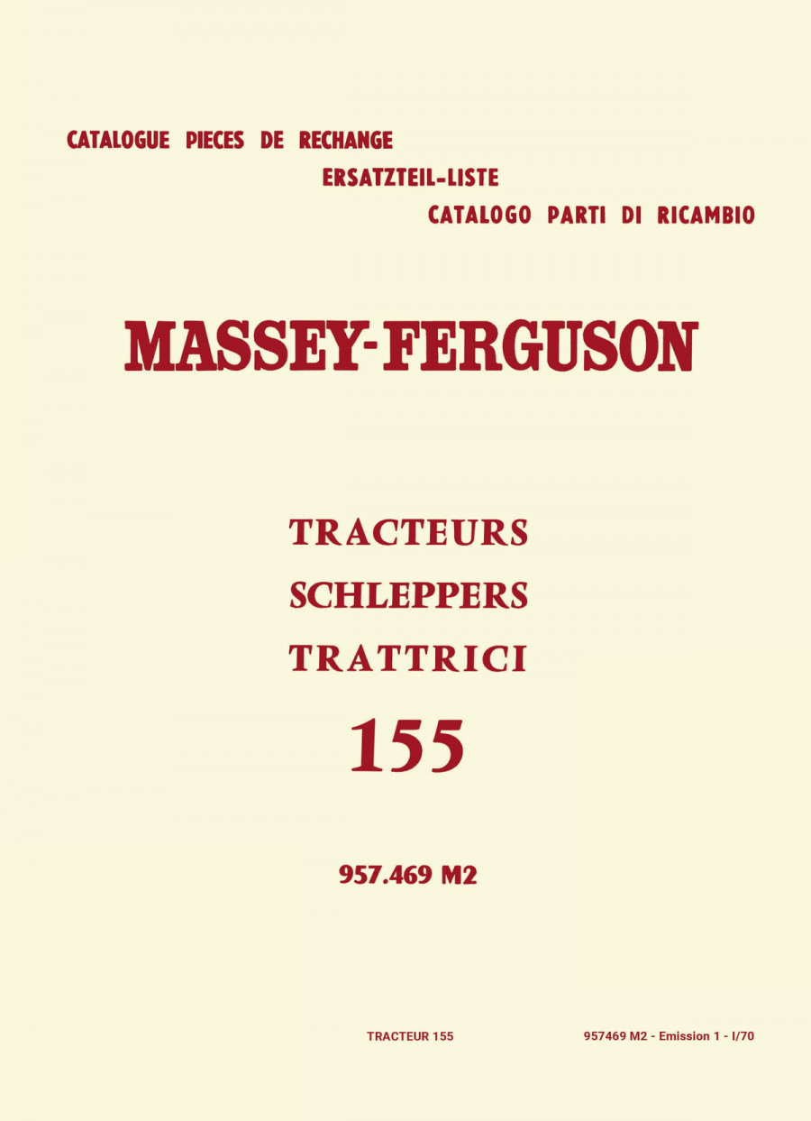 Massey-Ferguson MF155 Ersatzteilkatalog