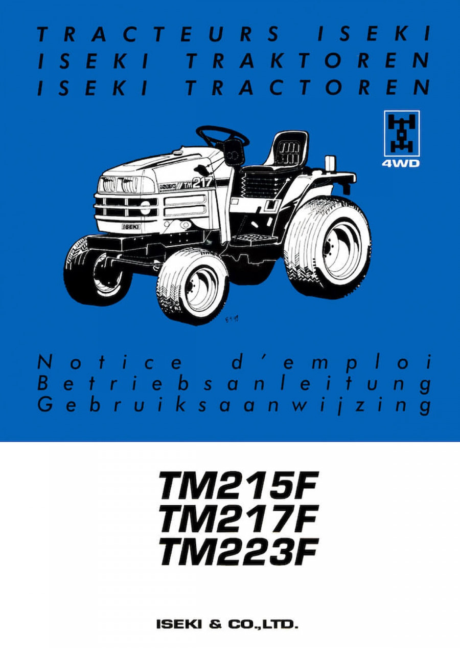Iseki Traktor TM215F TM217F TM223F Betriebsanleitung