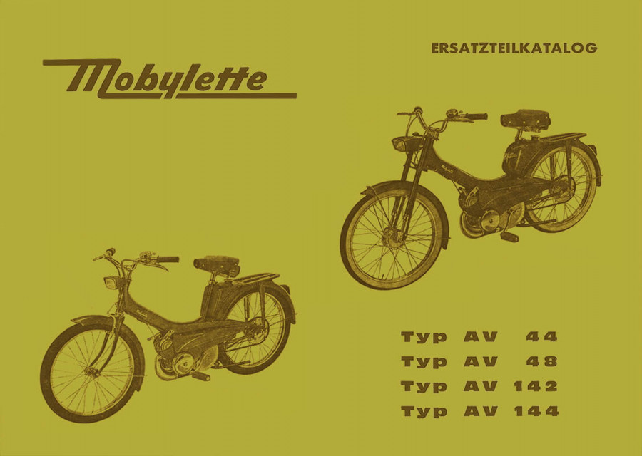 Motobecane Mobylette Typ AV44, AV48, AV142, AV144 Ersatzteilkatalog