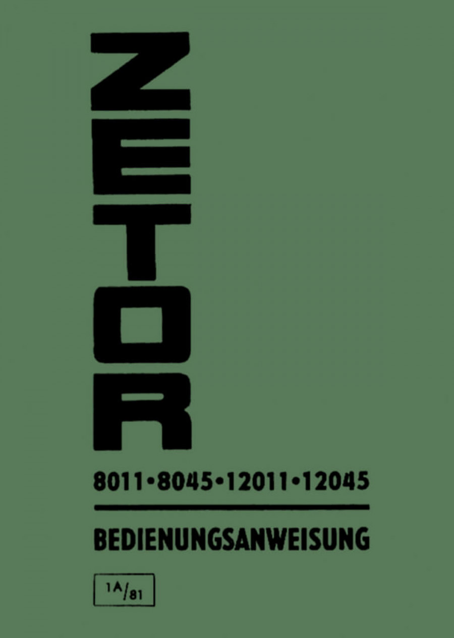 Zetor 8011, 8045, 12011, 12045 Bedienungsanweisung