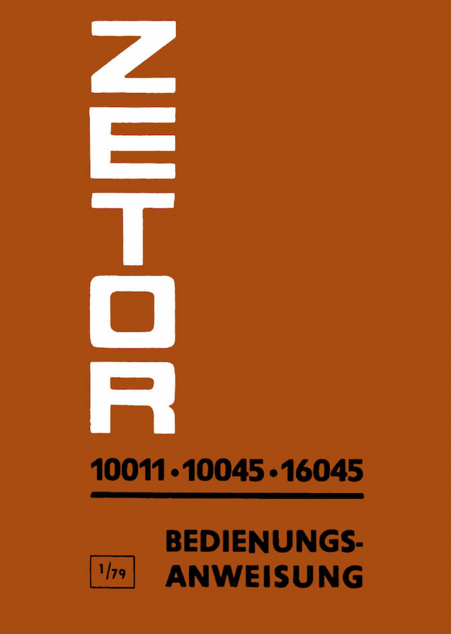 Zetor 10011, 10045, 16045 Bedienungsanweisung