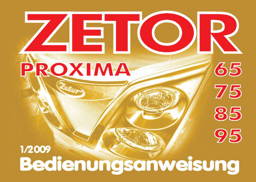 Zetor Proxima 65, 75, 85, 95 Bedienungsanweisung