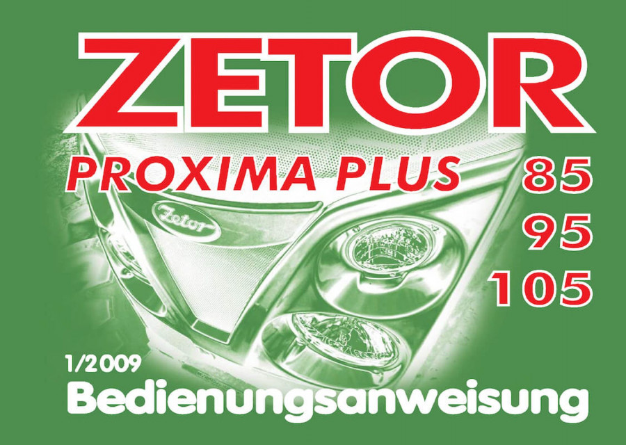 Zetor Proxima Plus 85, 95, 105 Bedienungsanweisung