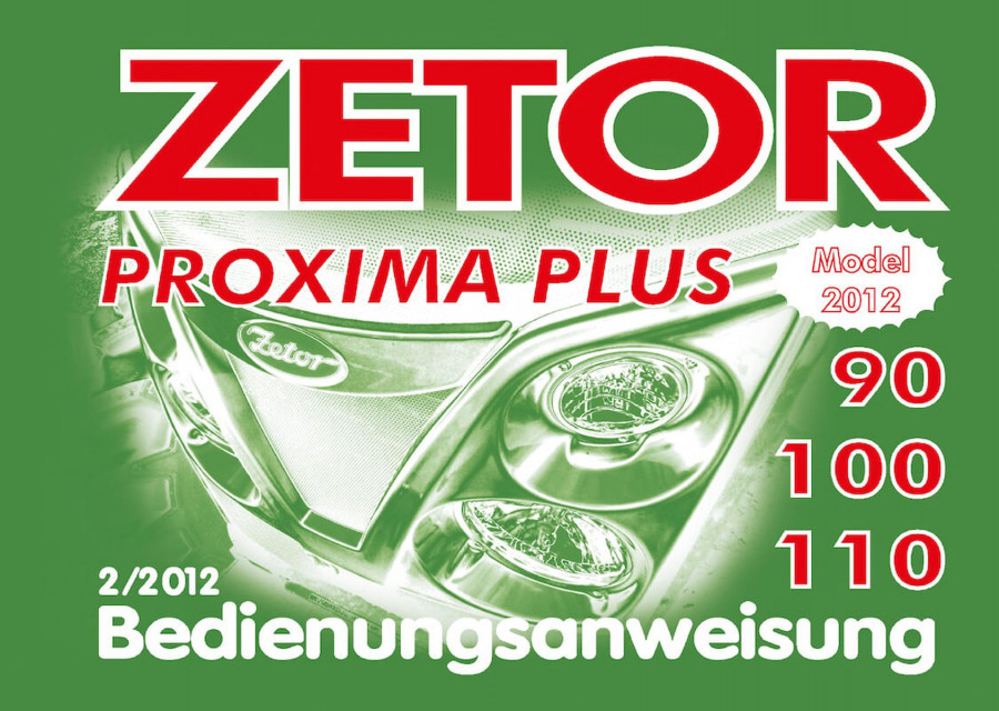 Zetor Proxima Plus 90, 100, 110 Bedienungsanweisung