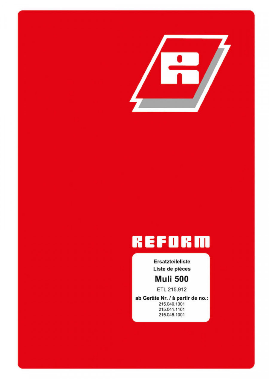 Reform Muli 500 Ersatzteilliste