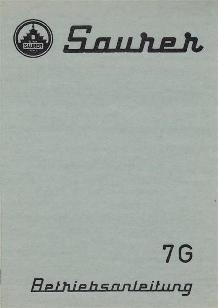 Saurer 7G Betriebsanleitung