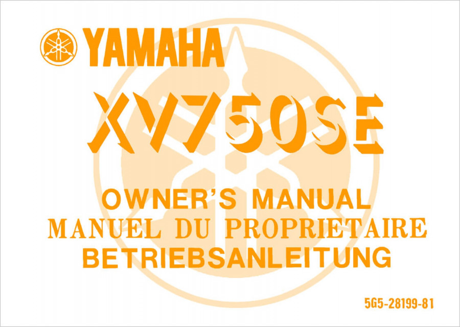 Yamaha XV750SE Betriebsanleitung