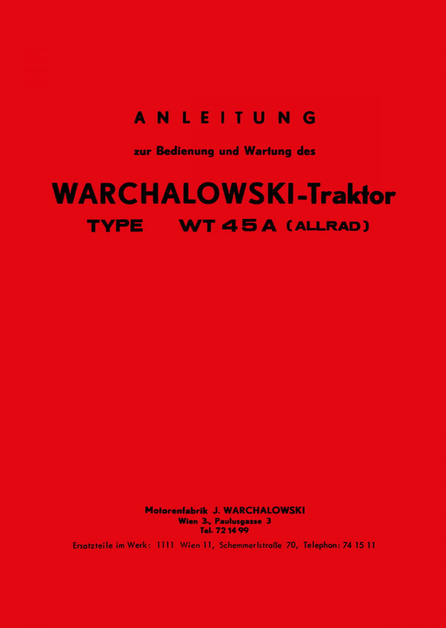 Warchalowski WT45A Betriebsanleitung und Ersatzteilliste