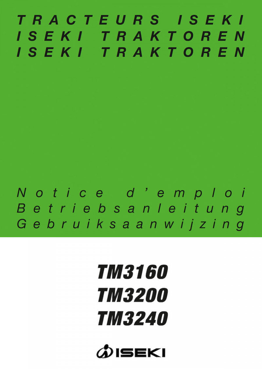 Iseki Traktor TM3160 TM3200 TM3240 Betriebsanleitung