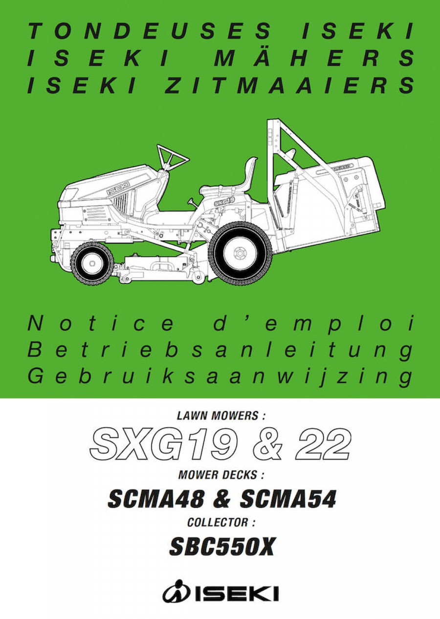 Iseki Traktor SGX19 SGX22 Betriebsanleitung