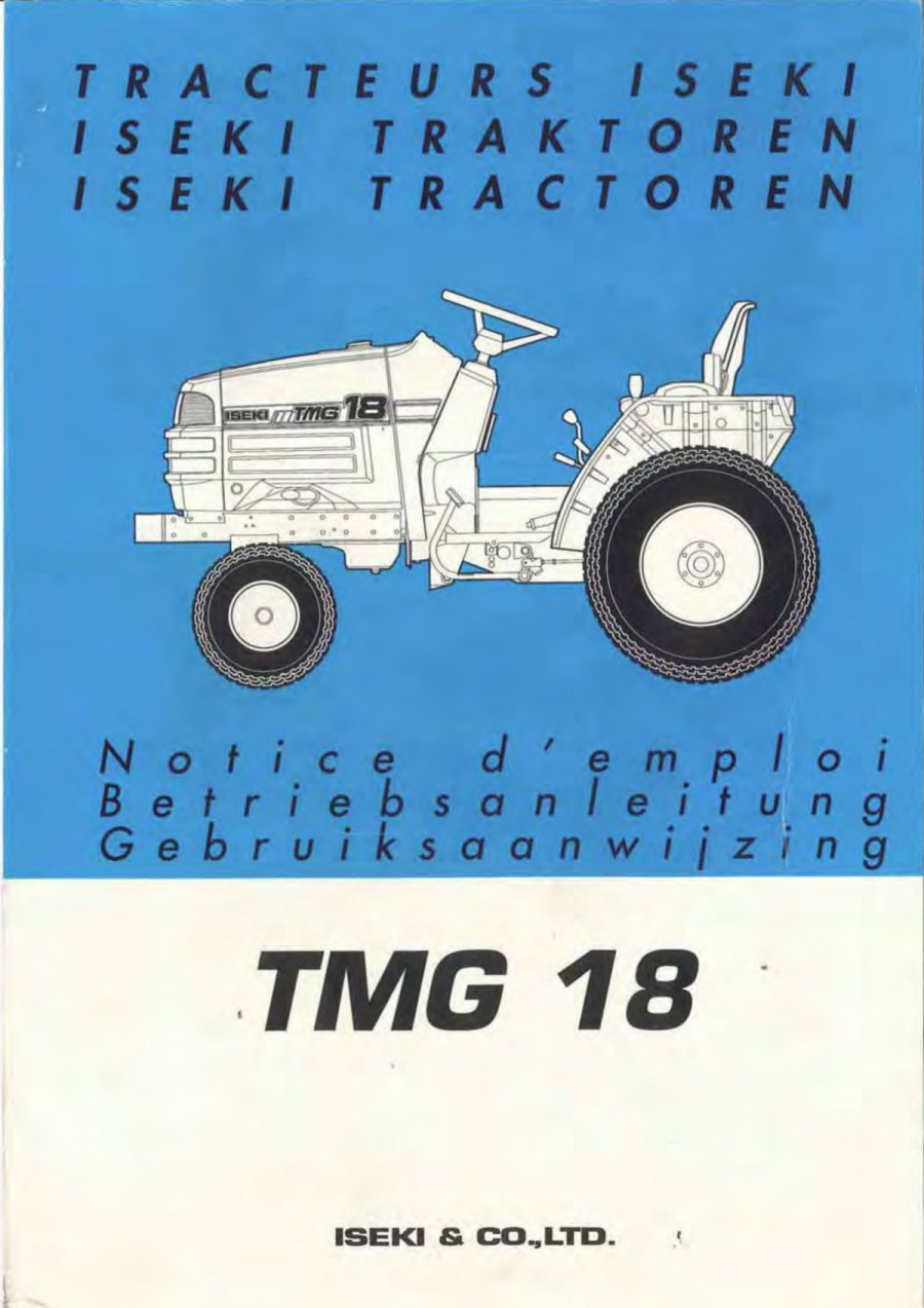 Iseki Traktor TMG18 Betriebsanleitung