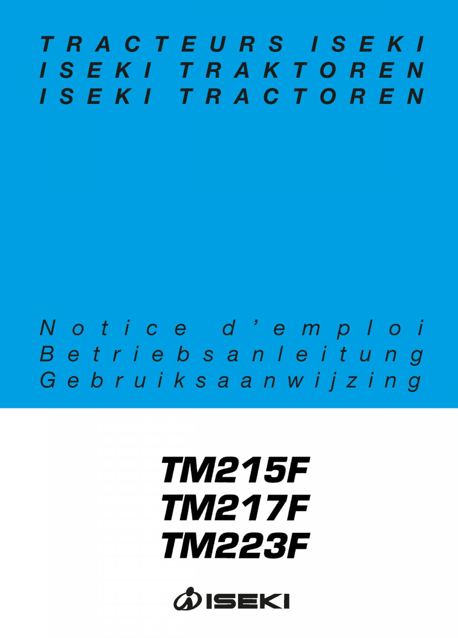 Iseki Traktor TM215F TM217F TM223F Bedienungsaleitung