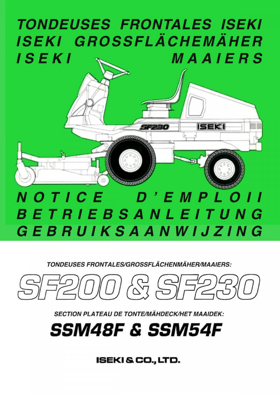 Iseki Traktor SF200 SF230 Betriebsanleitung