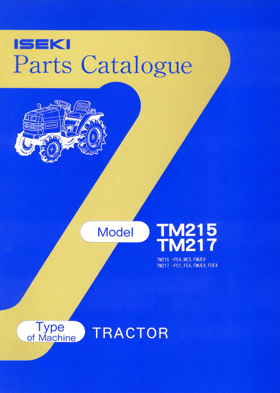 Iseki Traktor TM215 TM217 Parts Catalogue