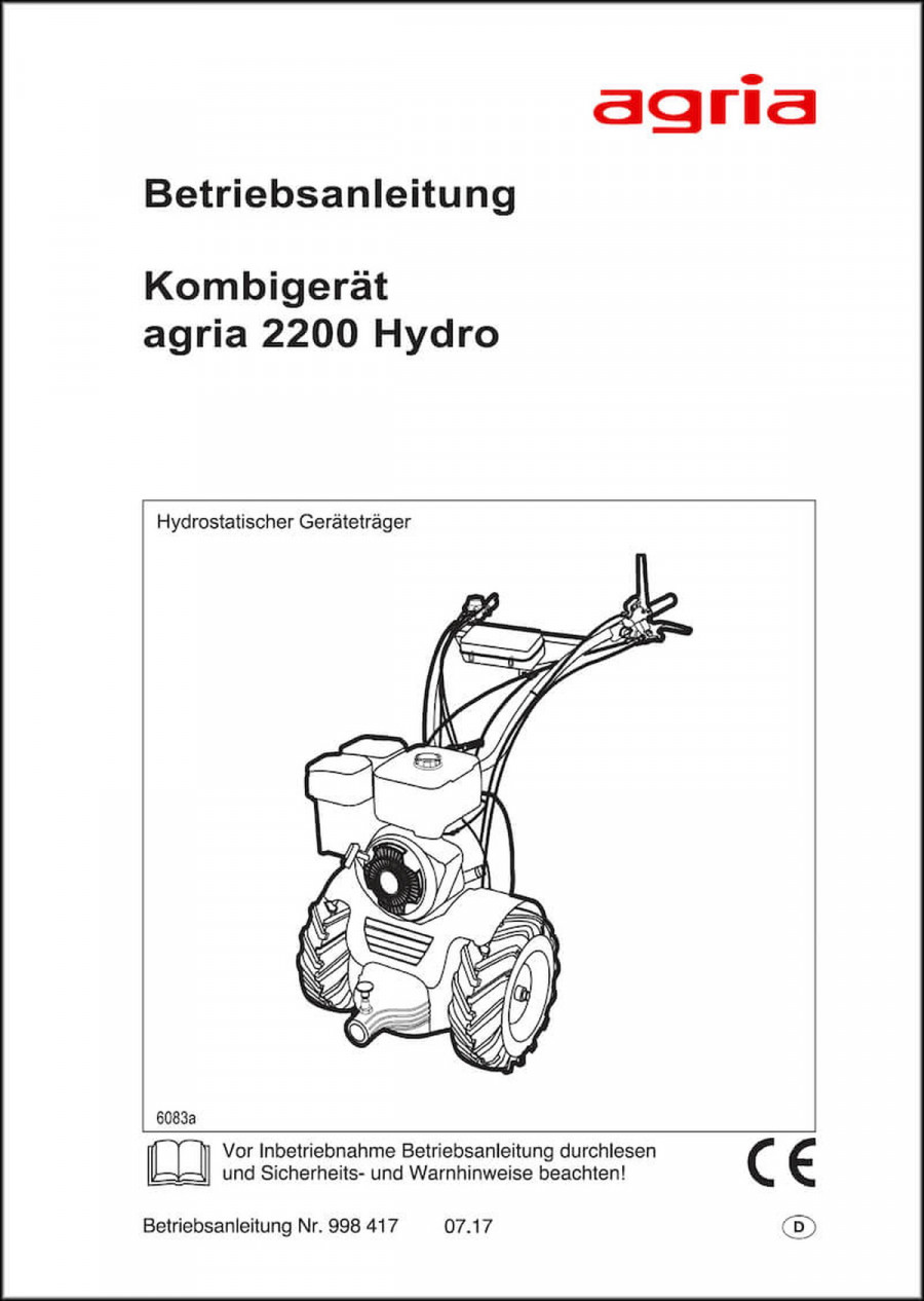 Agria 2200 Hydro Betriebsanleitung