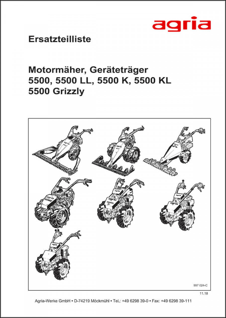 Agria 5500 Ersatzteilliste