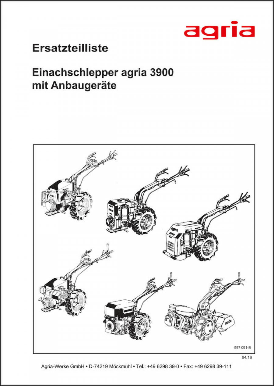 Agria 3900 Ersatzteilliste
