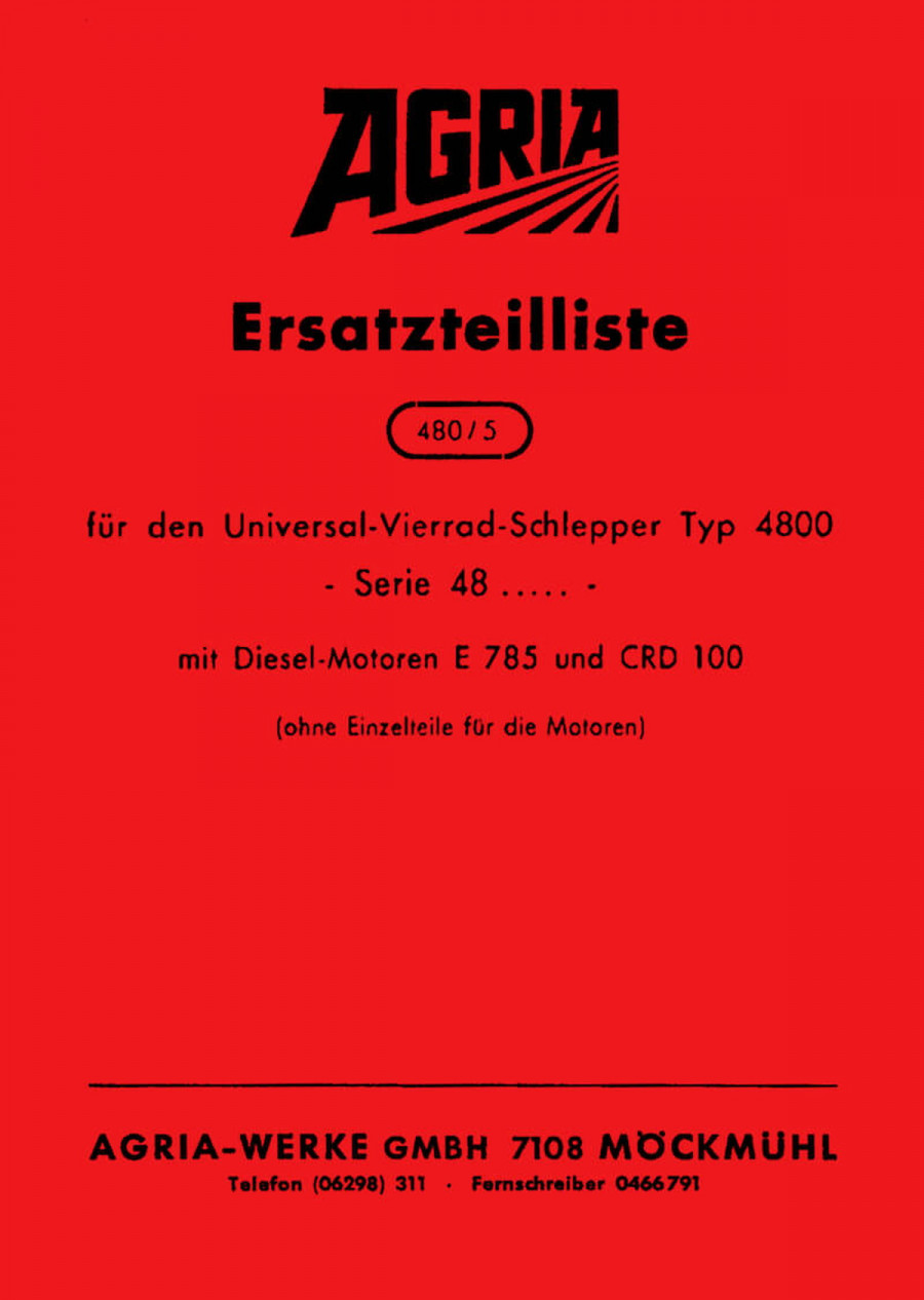 Agria 4800 Ersatzteilliste