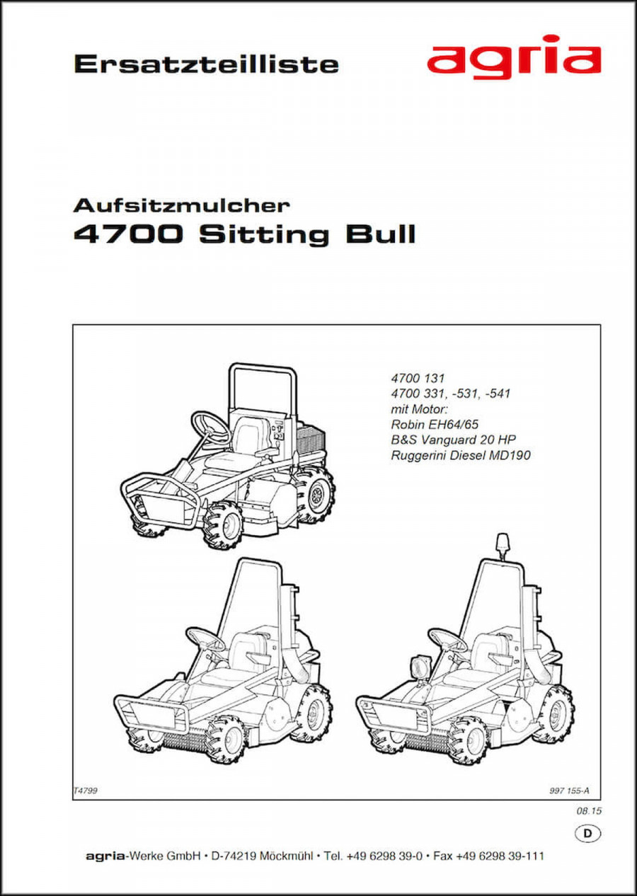 Agria 4700 Ersatzteilliste