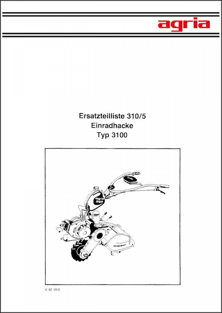 Agria 3100 Ersatzteilliste