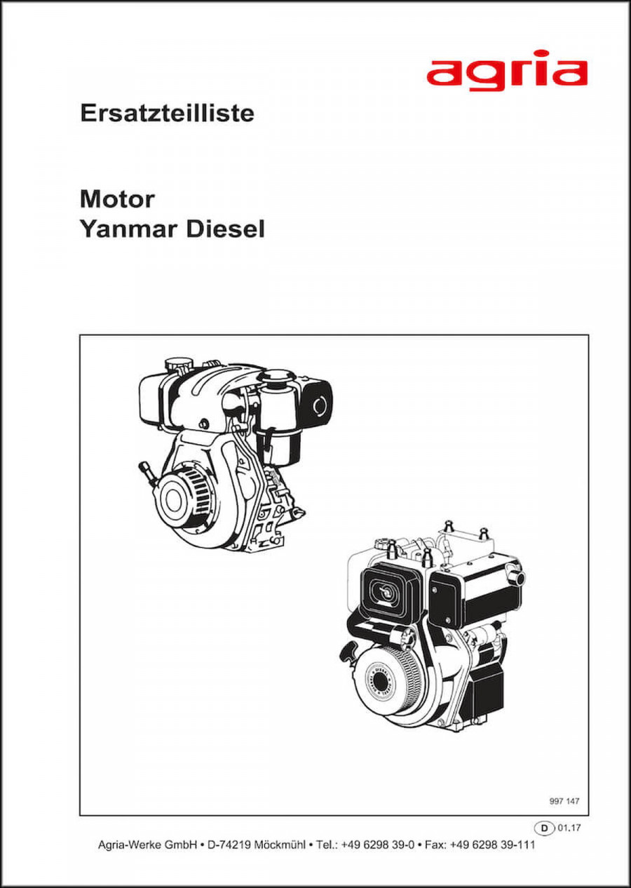 Agria Motor Yanmar Ersatzteilliste