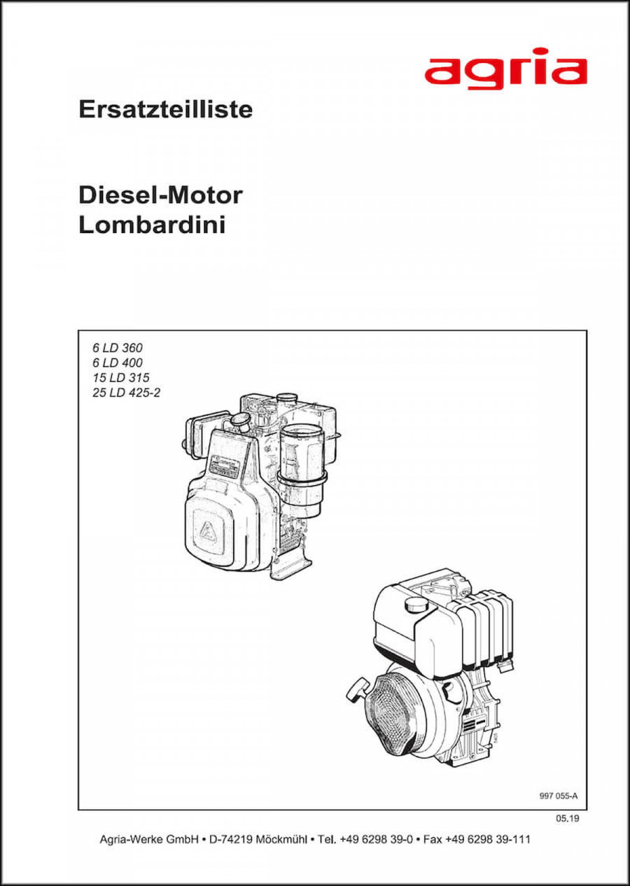Agria Motor Lombardini Ersatzteilliste