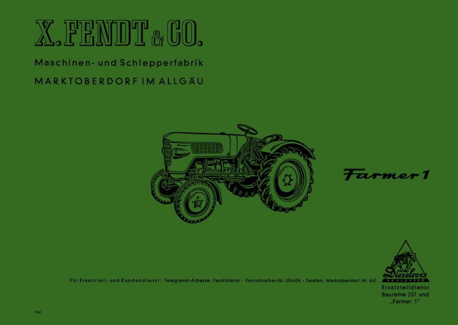 Fendt Farmer 1 Baureihe 237 Ersatzteilkatalog