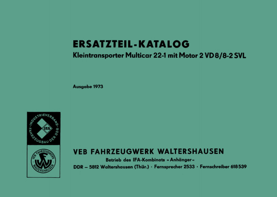 Multicar 22 Ersatzteilliste