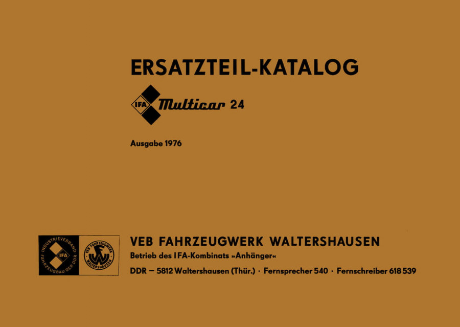 Multicar 24 Ersatzteilliste