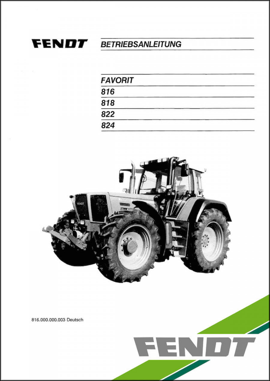 Fendt Favorit 816 818 822 824 Betriebsanleitung
