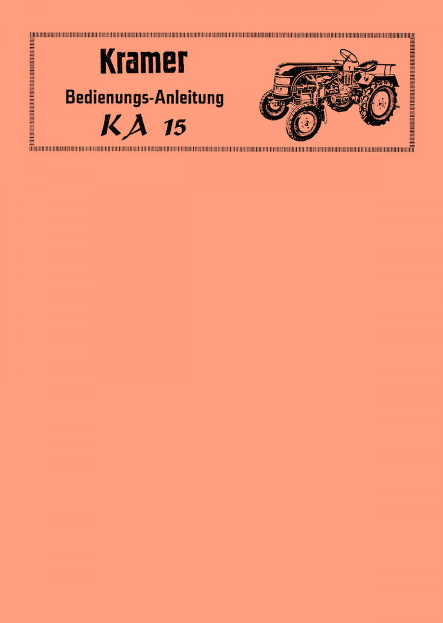 Kramer KA15 Betriebsanleitung